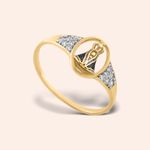 Anel Ouro 18k Nossa Senhora Aparecida Zircônia 312329