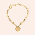 Pulseira Oca Ouro 18k Elos Portugueses Coração 2000954