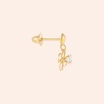 Brinco Ouro 18k Infantil Zircônia 108986