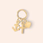 Pingente Ouro 18k Fé, Esperança e Caridade 503204