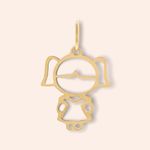 Pingente Ouro 18K Menina Vazado 503696