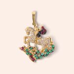 Pingente Ouro 18k São Jorge 504699