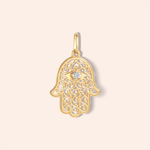 Pingente Ouro 18k Hamsa Diamante 1 ponto