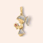 Pingente Ouro 18K Menina Rubi 511176