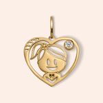 Pingente Ouro 18k Menina Coração 511221
