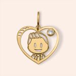 Pingente Ouro 18k Menino Coração Zircônia 511222