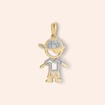Pingente Ouro 18k Menino Diamante 1,5 Pontos 512769