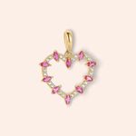 Pingente Ouro 18k Coração Zircônia 513645