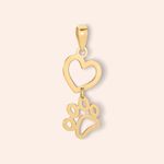 Pingente Ouro 18k Coração Pata 514193