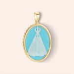 Pingente Ouro 18K Nossa Senhora Aparecida Turquesa 515092