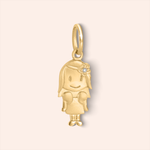 Pingente Ouro 18K Menina Diamante 0,5 Ponto 515237