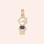 Pingente Ouro 18k Menino Zircônia 516180