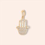 Pingente Ouro 18k Hamsa Zircônia 516332