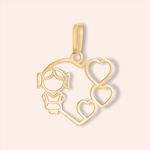 Pingente Ouro 18k Menina Coração 516771