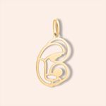 Pingente Ouro 18k Madona Maria e Jesus 516997