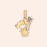 Pingente Ouro 18k Menina Zircônia 517069