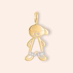 Pingente Ouro 18K Menino Diamante 4 Pontos 509642