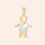 Pingente Ouro 18K Menino Diamante 01 Ponto 509643