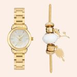 Relógio Condor Disney Kit Bela e a Fera Dourado CO2035NMX/K4K