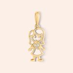 Pingente Ouro 18k Menina Zirconia 517945