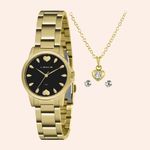 Relógio Lince Funny Analógico Dourado com Semi Joia LRG4712L/KP37P1KX