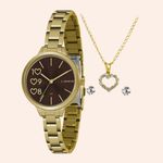 Relógio Lince Analógico Dourado com Semi Joia LRG4698L/KO51N2KX
