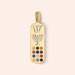 Pingente Ouro 18k Placa Mazuzah Esmaltado 516696