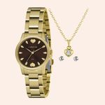 Relógio Lince Funny Analógico Dourado com Semi Joia LRR4712L/KP36M1KX