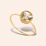 Anel Ouro 18K Espírito Santo Amarelo e Branco Diamantado 313737