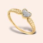 Anel Ouro 18k Coração Vazado 313720
