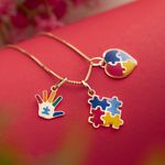 Pingente Ouro 18k Quebra Cabeça Esmaltado 517443