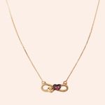 Gargantilha Ouro 18K Coração Rubi 40cm 601827