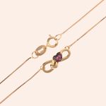 Gargantilha Ouro 18K Coração Rubi 40cm 601827