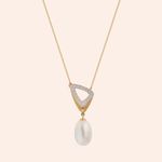 Gargantilha Ouro 18K Pérola Biwa Diamante 01 Ponto 40cm 603007