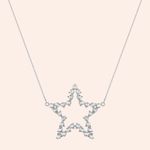 Gargantilha Ouro Branco 18K Estrela Topázio 603903