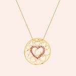 Gargantilha Ouro 18k Coração Zircônia 45cm 604661