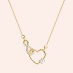 Gargantilha Ouro 18k Coração Infinito Zircônia 40cm 604914