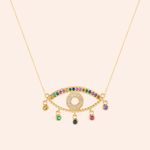 Gargantilha Ouro 18k Olho Grego Zircônia 605087
