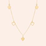 Gargantilha Ouro 18k Coração Vazado 45cm 605284