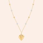 Gargantilha Ouro 18k Coração Bola Cristal 605638