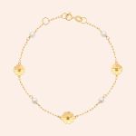Pulseira Ouro 18k Flor Pérola Citrino 1802485