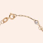 Pulseira Ouro 18K Infantil Elos Zircônia 1900041