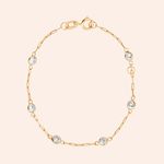 Pulseira Ouro 18K Infantil Elos Zircônia 1900041