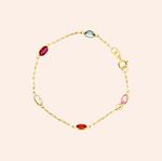 Pulseira Ouro 18K Infantil Zircônia 1900043