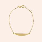 Pulseira Ouro 18K Infantil Elos Chapa 1900047