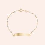 Pulseira Ouro 18k Infantil Pérola Chapa 1900065