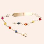 Pulseira Infantil Ouro 18k Chapa Coração zircônia 1900076