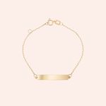 Pulseira Ouro 18k Infantil Chapa 1900465