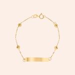 Pulseira Infantil Ouro 18k  Chapa Bola 1900566