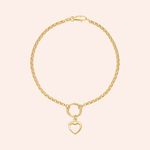 Pulseira Oca Ouro 18k Elos Portugueses Coração 2001030
